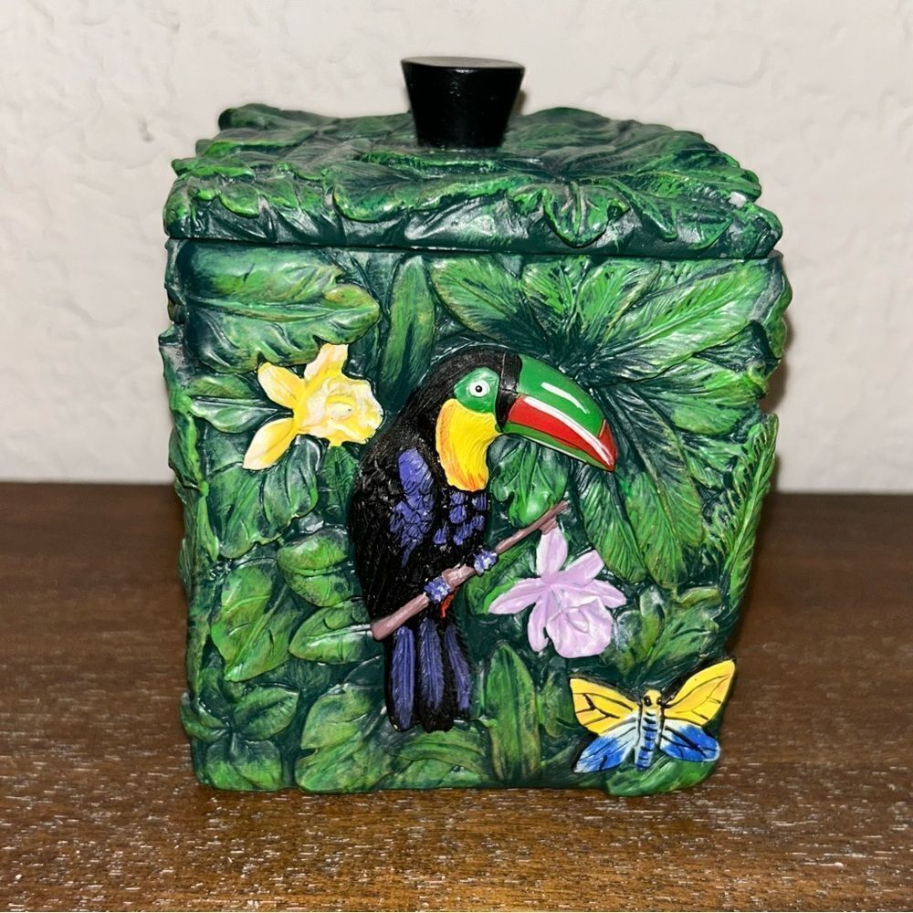 Vintage Kmart Rainforest Cotton Container Jar